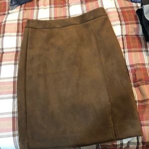 Brown suede skirt